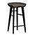 Handcrafted Walnut Carved Bar Stool 3D model small image 2