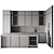 Customizable Modern Kitchen Model 3D model small image 6