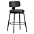  Martino 65cm Full Black Bar Stool 3D model small image 1