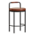 Karimi 65cm Brown Bar Stool 3D model small image 1