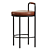 Karimi 65cm Brown Bar Stool 3D model small image 3