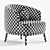 Sleek MEGAN Armchair Design 3D model small image 7