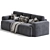 Plush Velvet Grey Sofa 3D model small image 3