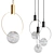 Elegant Blown Glass Pendant Lamp 3D model small image 8