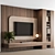 / Concrete & Wood Entertainment Center 3D model small image 1