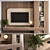 / Concrete & Wood Entertainment Center 3D model small image 4