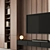 Modern TV Wall Wooden Set 3D model small image 3