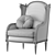 French Art Armchair Elegance 3D model small image 2