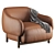 Stylish Audrey Leather Armchair 3D model small image 2