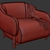 Stylish Audrey Leather Armchair 3D model small image 5