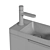 40cm TIM Vanity Unit with Washbasin 3D model small image 4