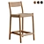 Yalia Roped Oak Bar Stool 3D model small image 1