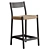 Yalia Roped Oak Bar Stool 3D model small image 3