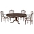 Luxury Round Table Chair Set 3D model small image 5