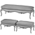 Elegant Louis Bench Set 3D model small image 3