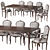 Artful Table and Chair Set 3D model small image 1