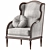 French Louis XVI Bergere Chair 3D model small image 1