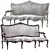 Elegant Rococo Art Sofa 732 3D model small image 1