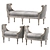 Elegant Roberto Soft Bench Art 3D model small image 1