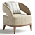 Elegant Bolero Upholstered Chair, 3D Model 3D model small image 4