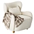 Elegant Jodie Wing Chair Design 3D model small image 5