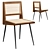 Rattan Dining Chair, Metal Legs 3D model small image 7