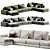 Modern Corner Fabric Sofa Monza 3D model small image 4