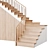 Modern Staircase Set 300cm Height 3D model small image 2