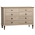 Rustic Oak 8-Drawer Dresser 3D model small image 1