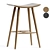 Sleek Ash Wood Barstool Classic 3D model small image 1