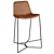 Modern Leather Bar Stool Set 3D model small image 3