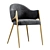 Modern Fabric Dining Chair Metal Legs 3D model small image 1