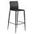 Hugge Bar Stool Metal Legs 3D model small image 3