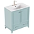 30" Ceramic Sink Top Vanity 3D model small image 2