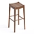 Elegant Oak Wood Stool 3D model small image 2