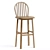 Elegant Wood Counter Stool 3D model small image 1