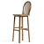 Elegant Wood Counter Stool 3D model small image 3