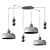 Modern Echo Glass Pendant Chandelier 3D model small image 3