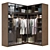 Corner Wardrobe Glass Doors 3D model small image 1