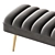 Modern Grey Velvet Bench 3D model small image 4