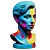 Pop Art Style Female Bust 3D model small image 2