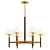 Riveted Wood Chandelier with Linen 3D model small image 1