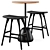 Elegant Bar Table & Stool 3D model small image 1