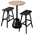 Elegant Bar Table & Stool 3D model small image 4