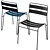  Luther Outdoor Teal Dining Chair 3D model small image 4