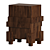 Artisanal Modern Walnut Bedside Table 3D model small image 1