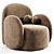 Elegant Teop Swivel Chair Beige 3D model small image 2