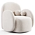 Elegant Teop Swivel Chair Beige 3D model small image 5