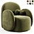 Elegant Teop Swivel Chair Beige 3D model small image 6