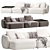 Sleek Modular Sofa Fabro 2 3D model small image 1